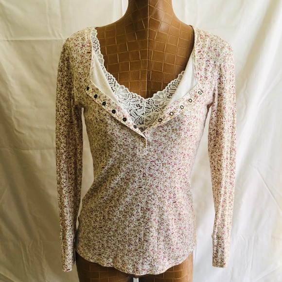 Floral Snap Button Top With Lace Bralette by Cosabella - Picture 1 of 15